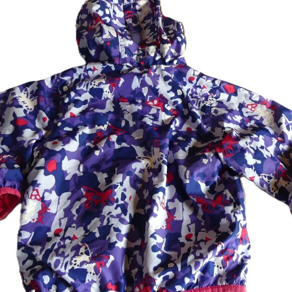 Columbia Girl Purple Camo Lined XXS (4/5) Hooded Omni-Shield Windbreaker Jacket - Picture 7 of 13